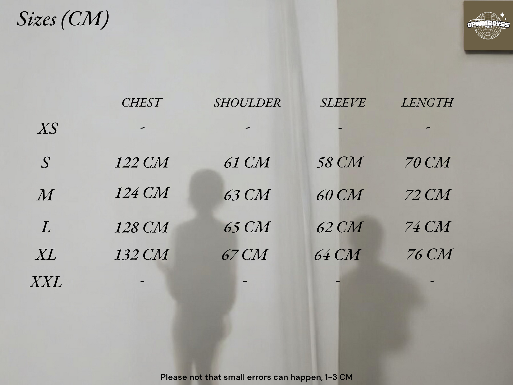 Y2K Hoodie | Y2K Aesthetic | Size Chart