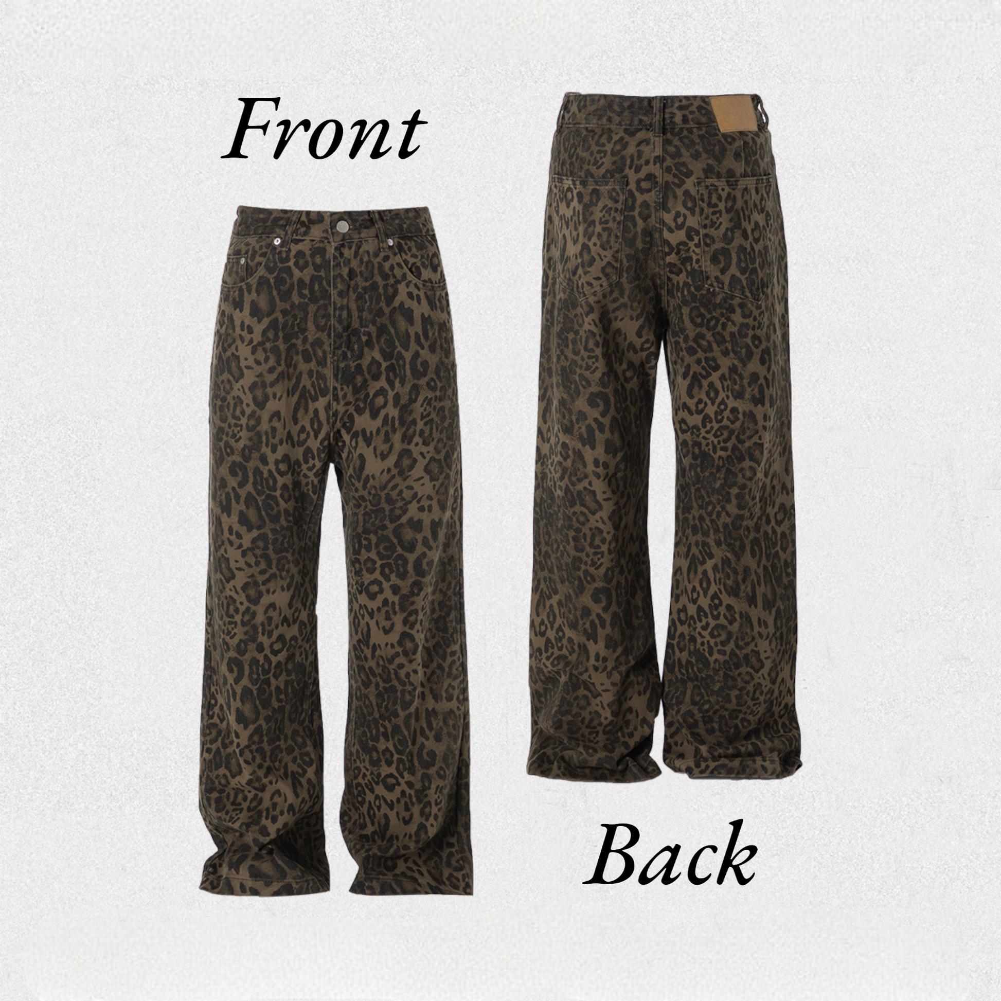 Leopard Print Pants | Y2K Aesthetic | front and back