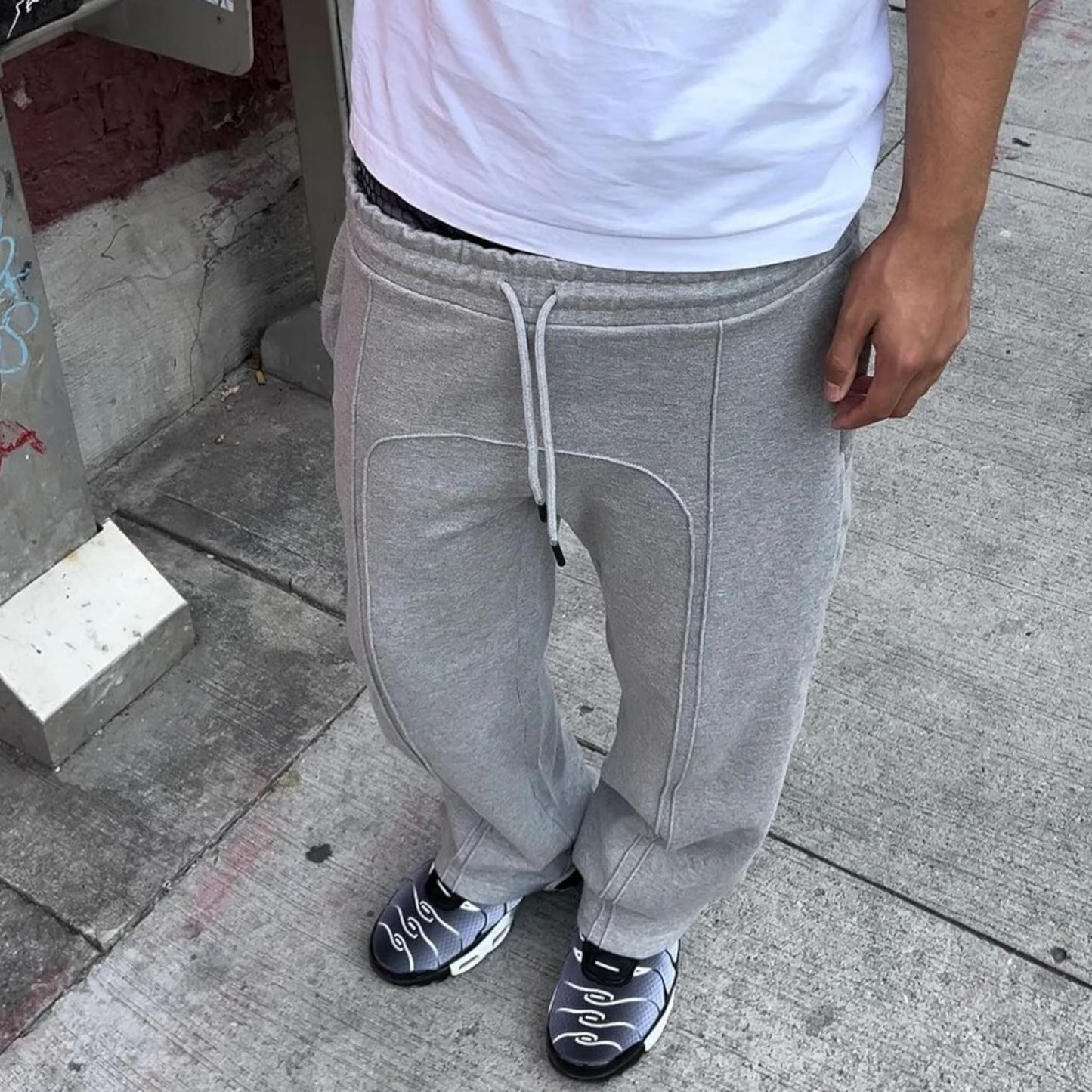 Y2K Sweatpants | Y2K Aesthetic | Gray | customer photo