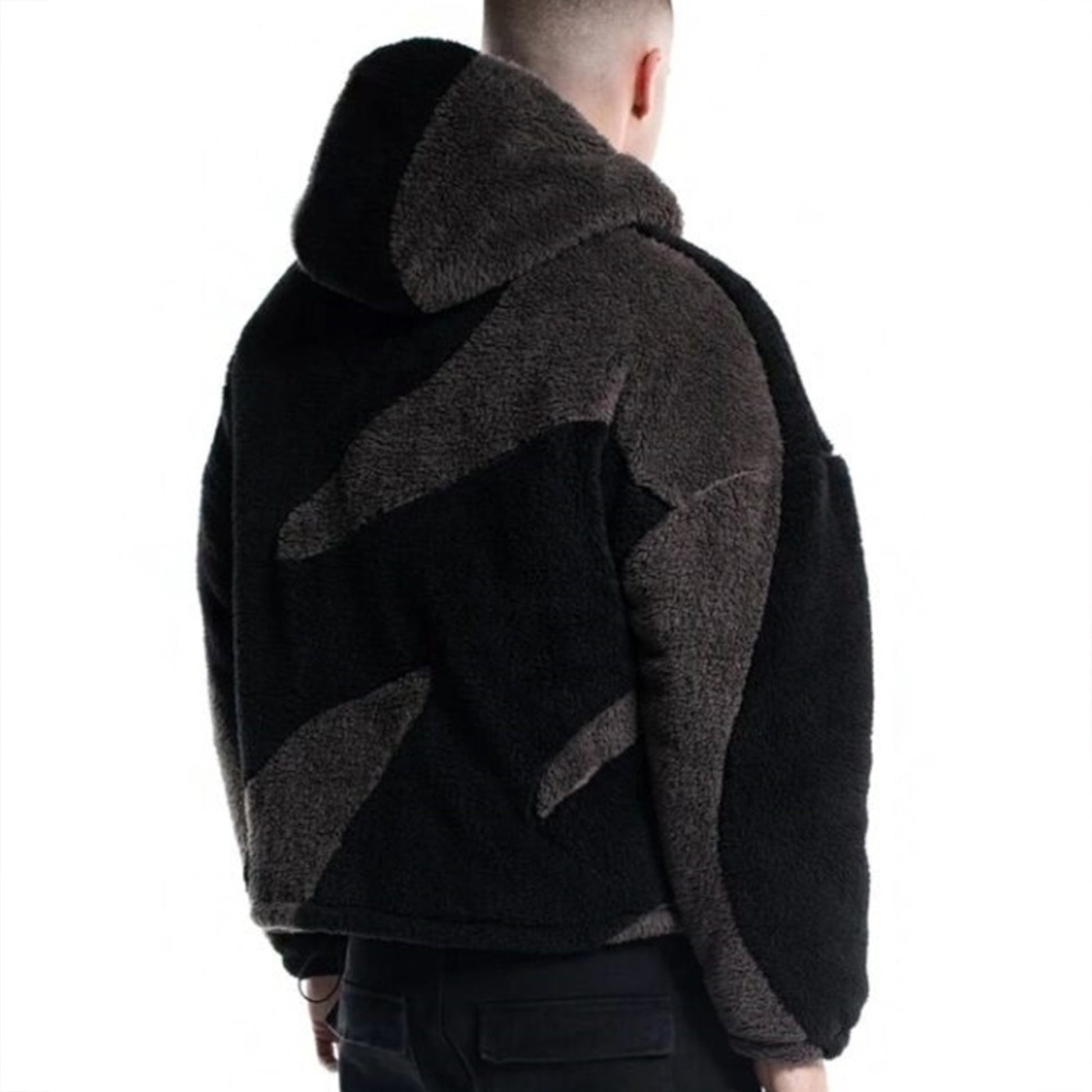 Y2K Fleece Jacket | Black | Y2K Aesthetic | back side