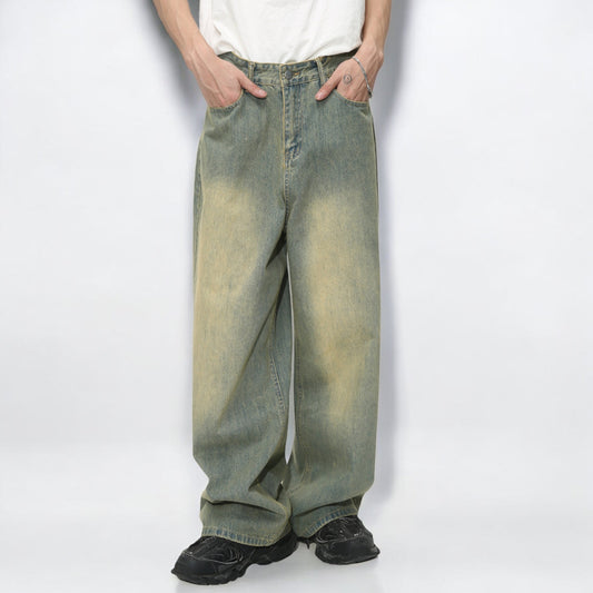 Vintage Washed Baggy Jeans| Y2K Aesthetic | front side