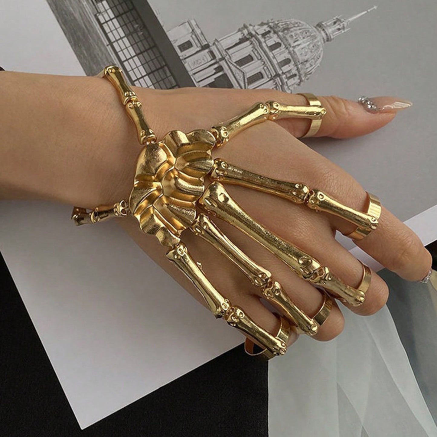 Hand Chains | Slave Bracelet | Y2k Aesthetic | Gold Variant