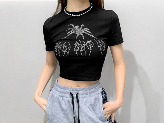 Spider Cropped Tee | Y2K Fashion