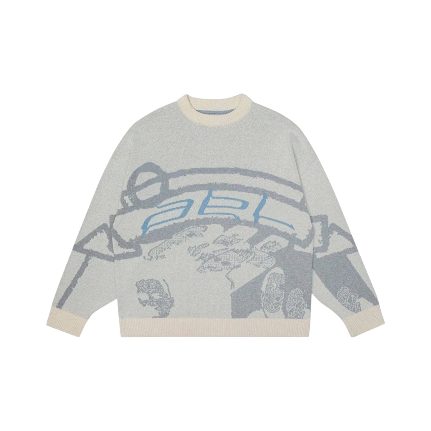 Knitted Y2K Sweater | Gray | Y2K Aesthetic | Close up