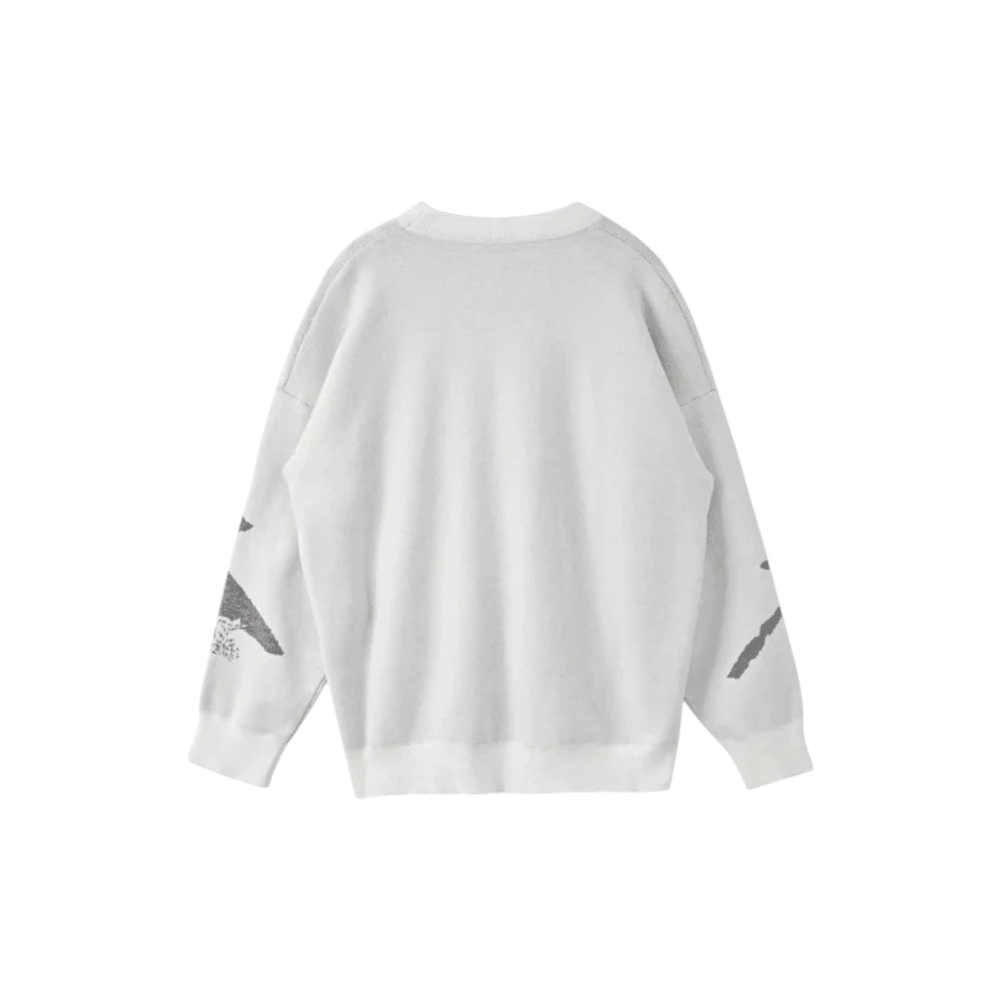 Knitted Y2K Sweater | Gray | Y2K Aesthetic | Back Angle