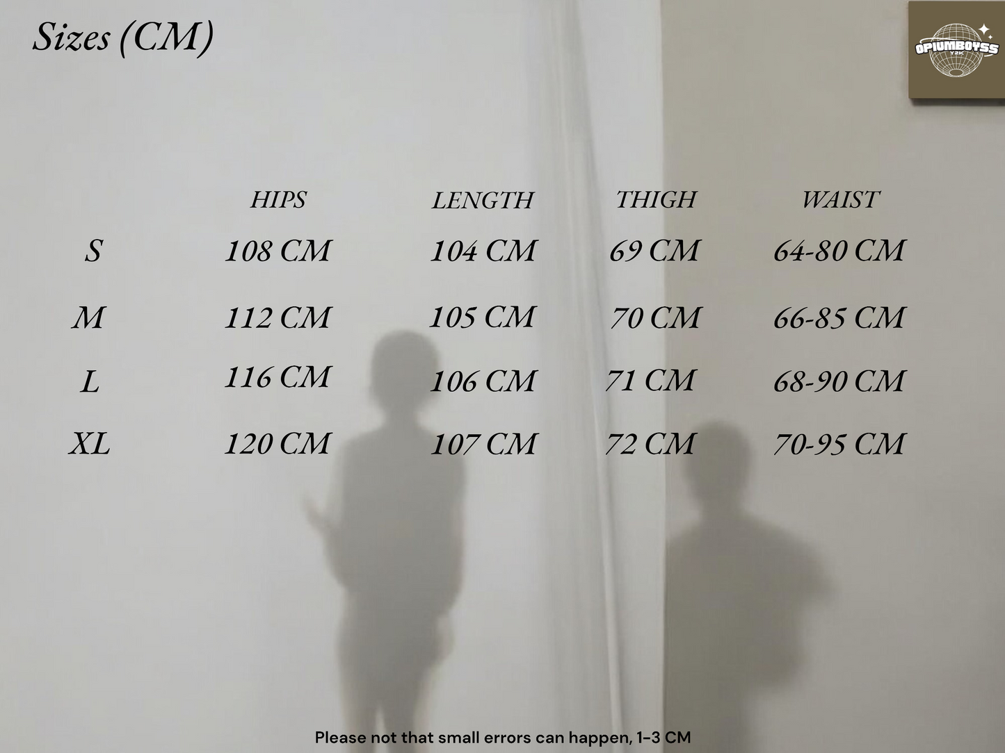 Y2K Sweatpants | Y2K Aesthetic | Size chart